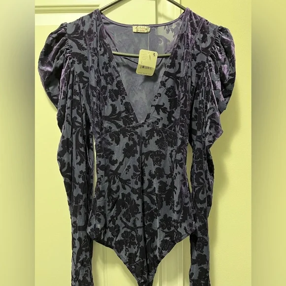 Free People NWT's Intimately Magic Hour Bodysuit- Deep Sea Combo - Picture 6 of 6
